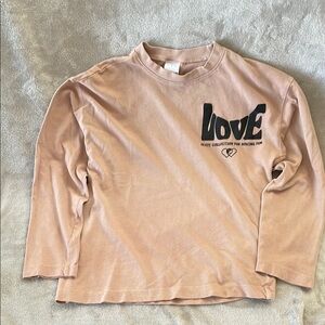 Zara girls long sleeve shirt color Tan size 9/10.